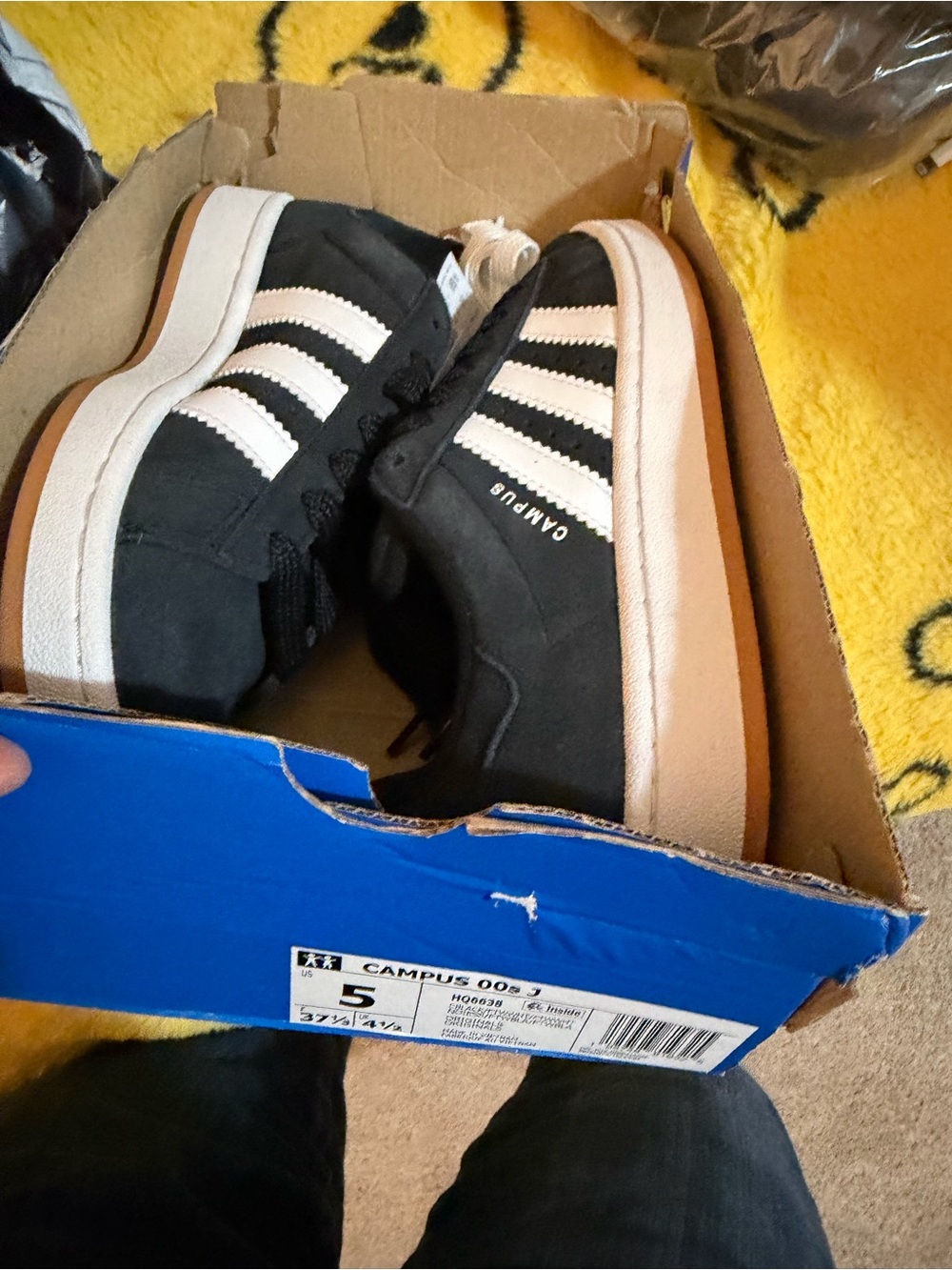 Adidas Kids Black and White Campus Sneakers